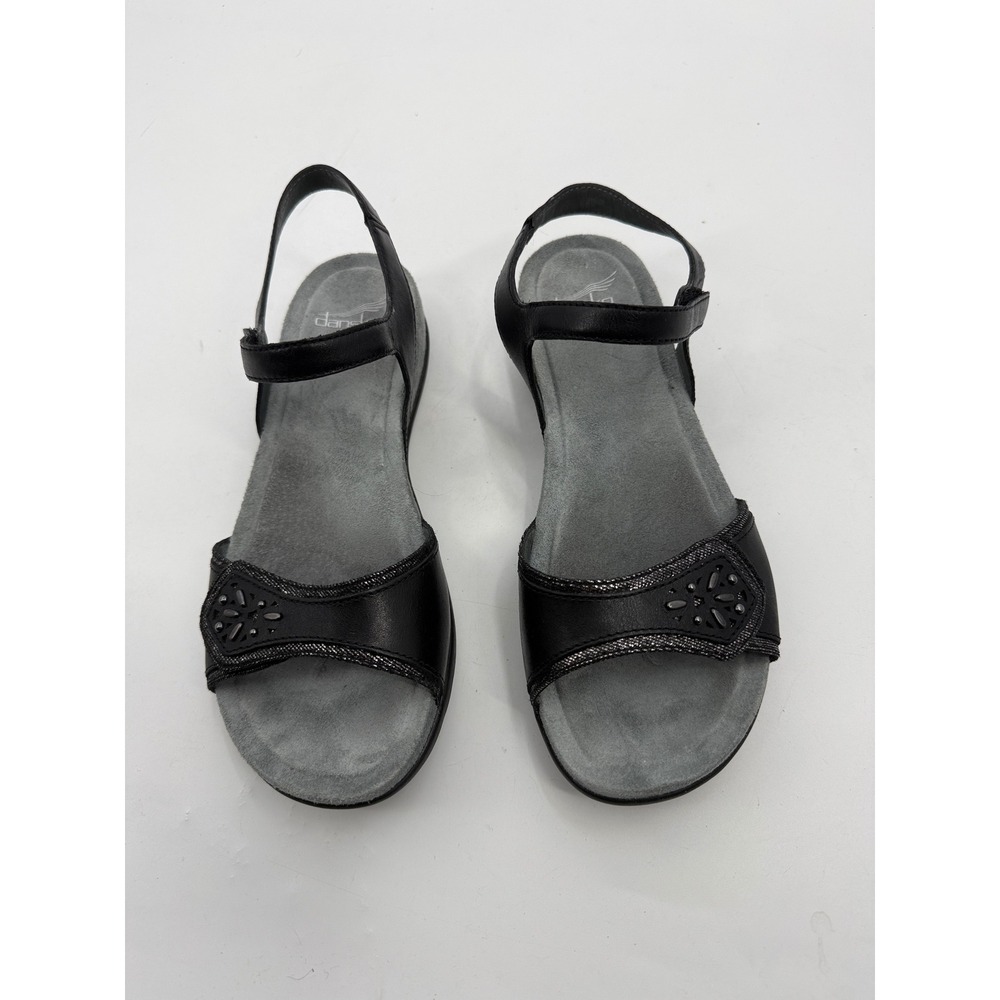 Dansko Blythe Black Leather Slingback Comfort Sandals Women 39 US 8.5-9